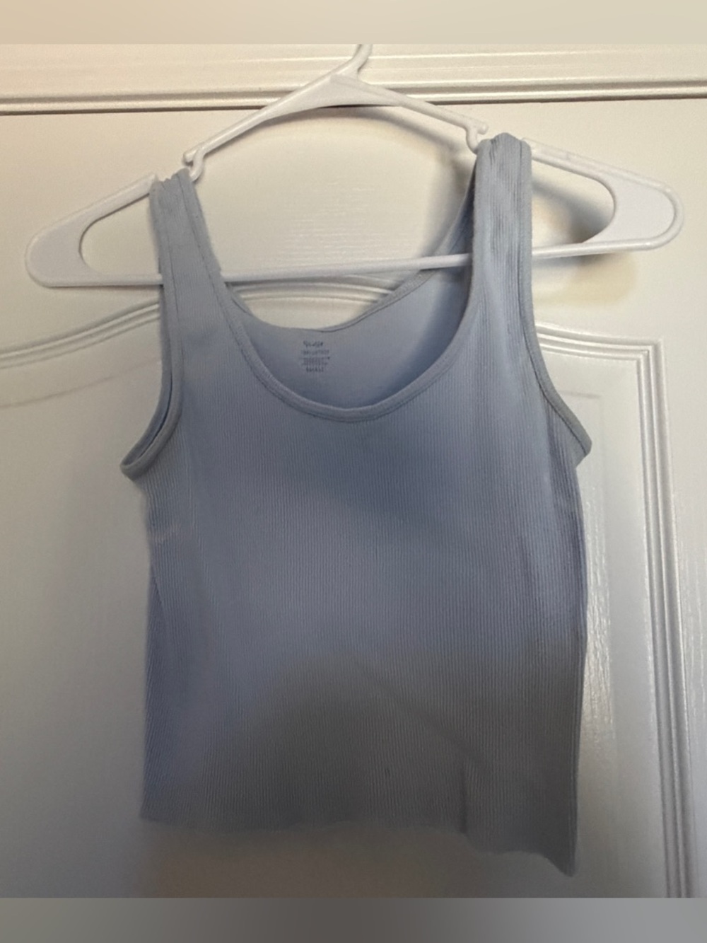 Brandy Melville Light Blue Ribbed Scoop Tank